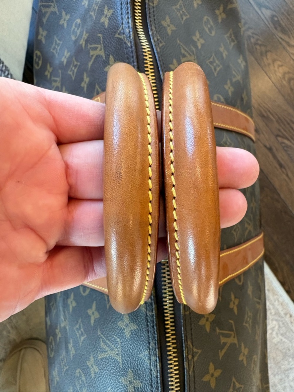 Authenticated A+ Vintage Monogram Coated Canvas Keepall 50 with Lock & Key - Picture 4 of 15